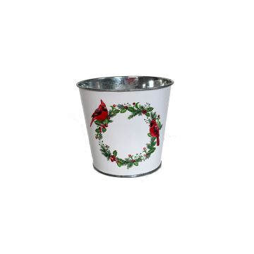 Cardinal & Wreath Decorative Pot, 4" Wide