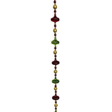 Holiday Beads Red, Green & Gold Trim, 6 ft