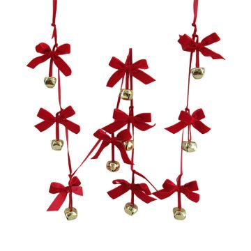 Jingle Bell & Bow Trim, 6 ft