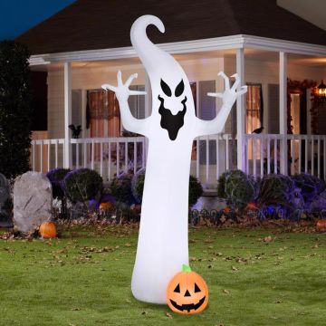 GEMMY Airblown® Tall Ghost with Jack-O-Lantern