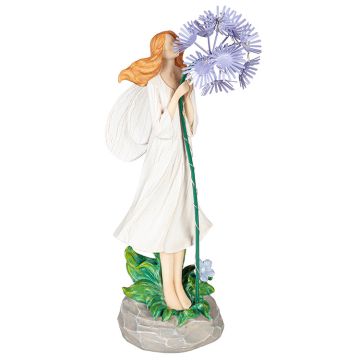 Evergreen LED Garden Angel Statuary, Purple Flower