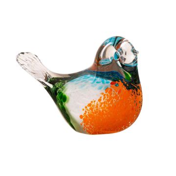 Evergreen Decorative Bird Glass Table Décor Orange