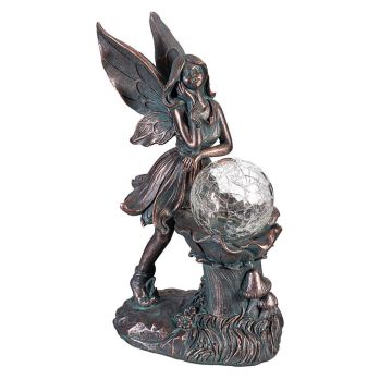 Evergreen Garden-Of-Wonder LED Fairy Statue with Orb
