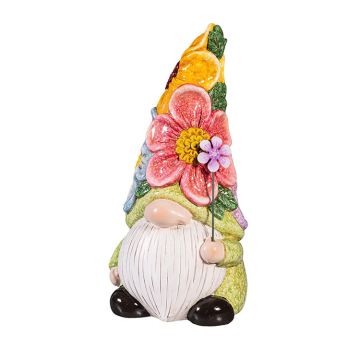 Evergreen What-She-Shed Ceramic Floral Gnome Statue