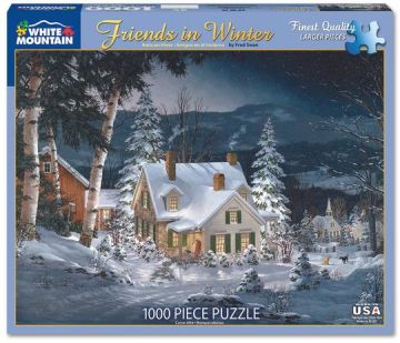 White Mountain Friends in Winter 1000 Piece Puzzle