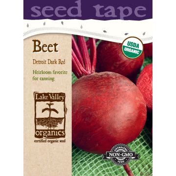 Beta, Beet 'Detroit Dark Red' Organic Heirloom Seed Tape 6.6 ft