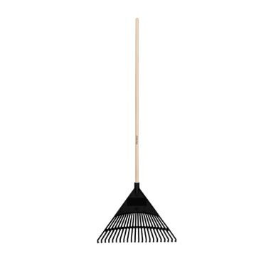 Truper Tru Built Poly Leaf Rake, 22" Head, Wood Handle