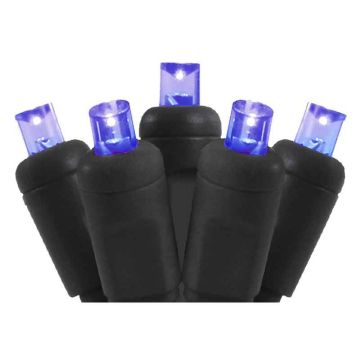 S4 Lights, LED 5mm Purple with Black Cord, 50 Lights