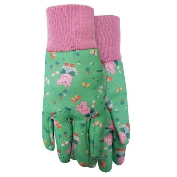 Midwest Quality Gloves Child's Indoor/Outdoor Peppa Pig Jersey Work Gloves Green/Pink, Youth