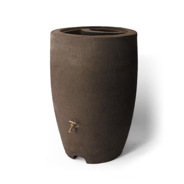 Algreen Athena Rain Barrel, Brownstone, 50 gal