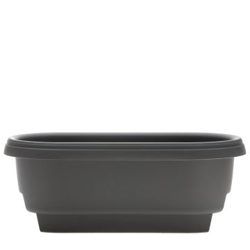 Bloem, Modica Deck Rail Round Planter, Charcoal, 24"