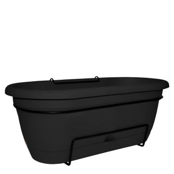 Bloem, Lucca Self Watering Balcony Planter, Black, 18" 