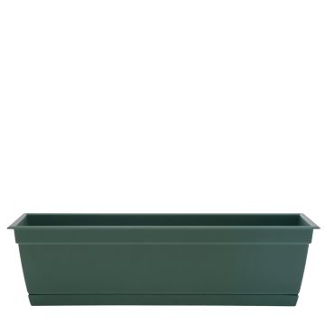 Bloem, Dayton Windowbox with Saucer, Turtle Green, 24"