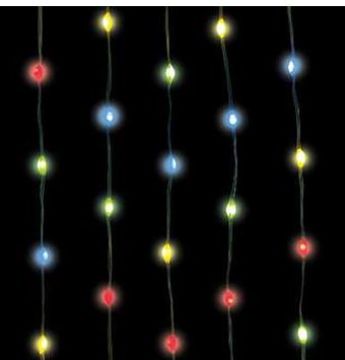 Holiday Bright Lights LED Connectable Ribbon Light Set 250 light count Multi with Green Wire