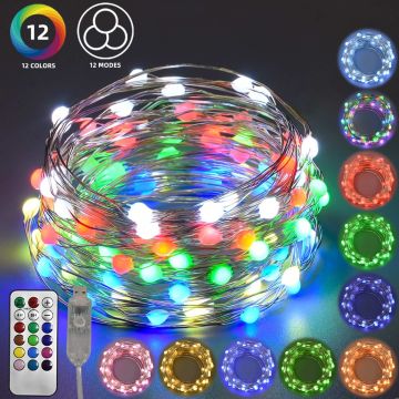 Holiday Bright Lights LED Big-Seed RGB Color-Changing 100 Lights Silver Wire 33F
