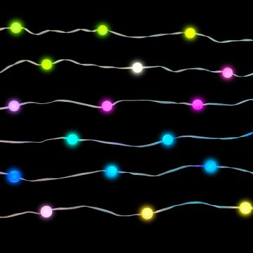 Holiday Bright Lights LED Big-Seed Beaded RGB Color-Changing 100 Lights Silver Wire 33FT