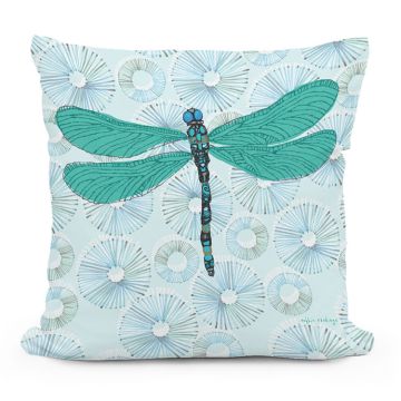 Magnolia Casual 18 X 18" Dragonfly And Lily Pads Pillow