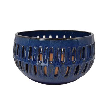 BORDER CONCEPTS Orchid Pot 'Slotted Bowl' Cobalt