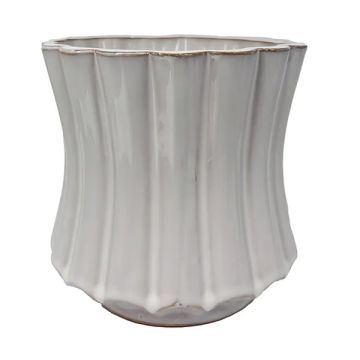 BORDER CONCEPTS Charlevoix Pinched Waist Pedestal Planter 'Daisy White'