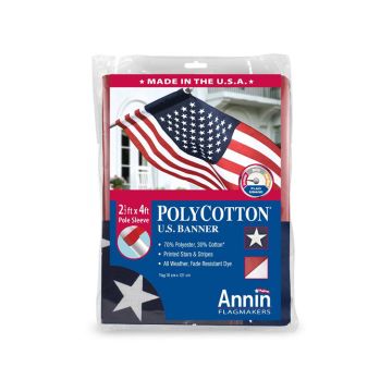 Annin 2.5'x4' Polycotton US Banner