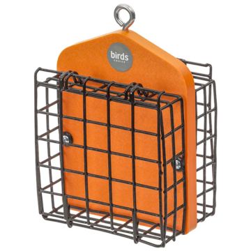 Bird Choice Suet Feeder for Two Cakes in Orange Recycled Plastic
