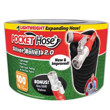 Pocket Hose Silver Bullet 2.0 Medium Duty Expandable Flexible Garden Hose
