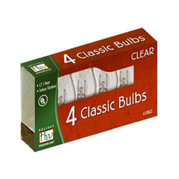 Holiday Wonderland Christmas Lights Replacement Bulb, C7, Clear, 4-Pk. 