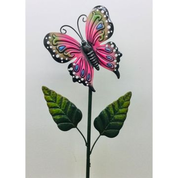 Butterfly Metal Stake, Pink
