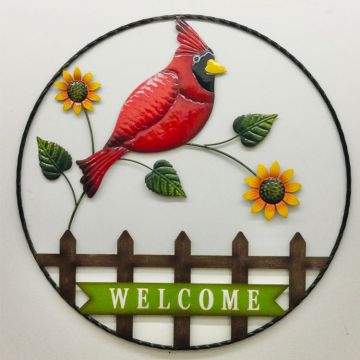 Welcome Cardinal Wall Hanger 