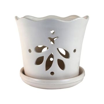 Border Concepts, Butterfly Orchid Pot, Matte White