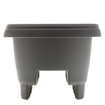 Bloem, Modica Deck Rail Round Planter, Charcoal, 12"