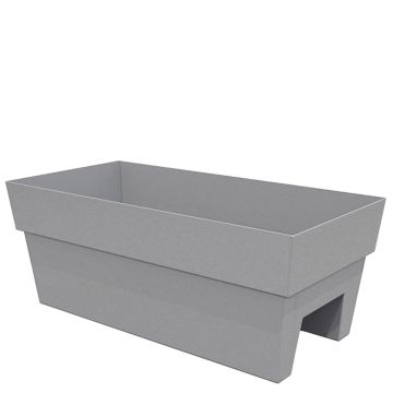 Bloem, Finley Deck Rail Planter, Cement, 24"