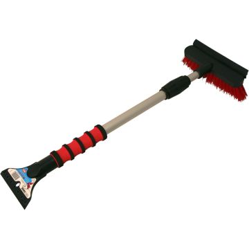 Mallory 2-1 Snow Broom with Squeegee & Scraper 7IN Head 23-36IN Extending Handle (assorted colors)