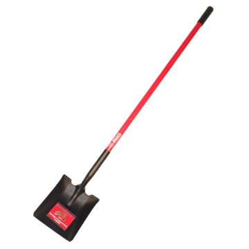 BULLY TOOLS Square Point Shovel 14-Gauge 9.5" Steel Head 60" Fiberglass Poly-Coated Handle