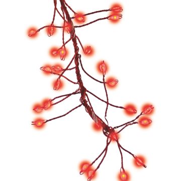 Holiday Bright Lights LED Big-Seed Garland Red 420 Lights Red Wire 11.5FT