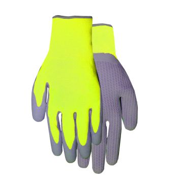Midwest Quality Gloves Nylon/Spandex/Nitrile Hi Vis Yellow Gloves, Large