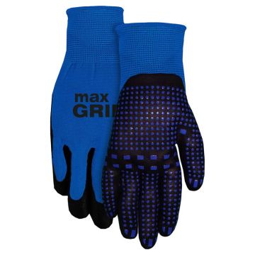 Midwest Quality Gloves Max Grip Nitrile Work Gloves Blue Grip Gloves, L/XL