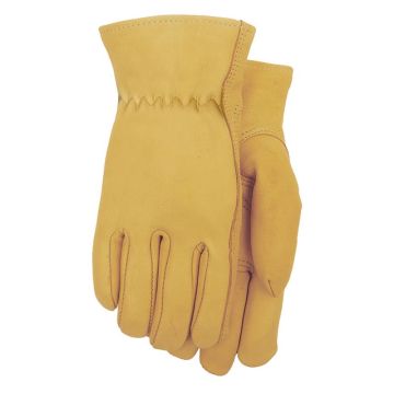 Midwest Quality Gloves Elastic/Cowhide Leather Gold Gloves