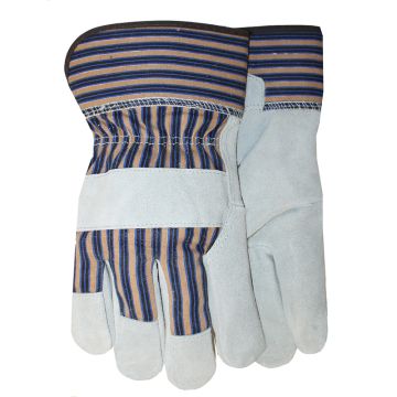 Midwest Quality Gloves Suede Cowhide/Cotton Multicolored Gloves, Large