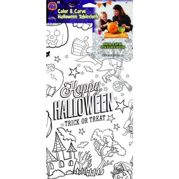 Fun World Color & Carve Halloween Tablecloth