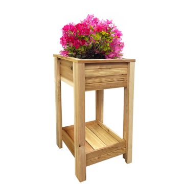 Real Wood Products  28" Two-Tier Cedar Plant Stand