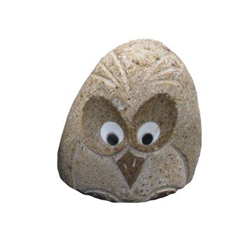 Natural Granite Boulder Owl Small