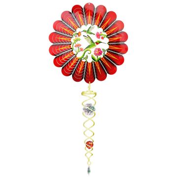 Spinfinity Design Mini Set Wind Spinner and Crystal Twister, 3D Humming Bird