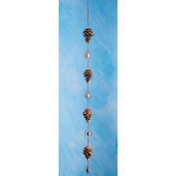 Flamed Pinecone & Bells Ornament, 54"