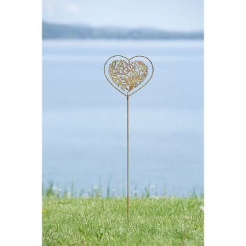 Ancient Graffiti, Flamed Metal Heart Tree of Life Garden State 41IN