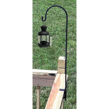 Border Concepts Single Shepard Hook with Deck Clamp Black