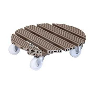 Round 15.1" Plant Caddy with Locking Brakes, Taupe