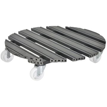 Round 20" Plant Caddy with Locking Brakes, Gray