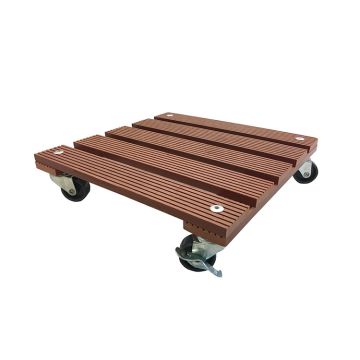 Square 11.4" Plant Caddy with Locking Brakes, Terra Cotta