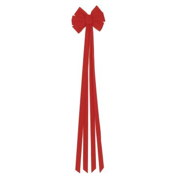 Holiday Trims Bow Red Velvet Tree Top 7 Loop 10x55IN